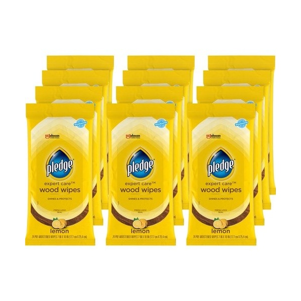 Sc Johnson Wipes, Furniture Polish, Lemon, 7inx10in, WE, 12PK SJN336297CT - main